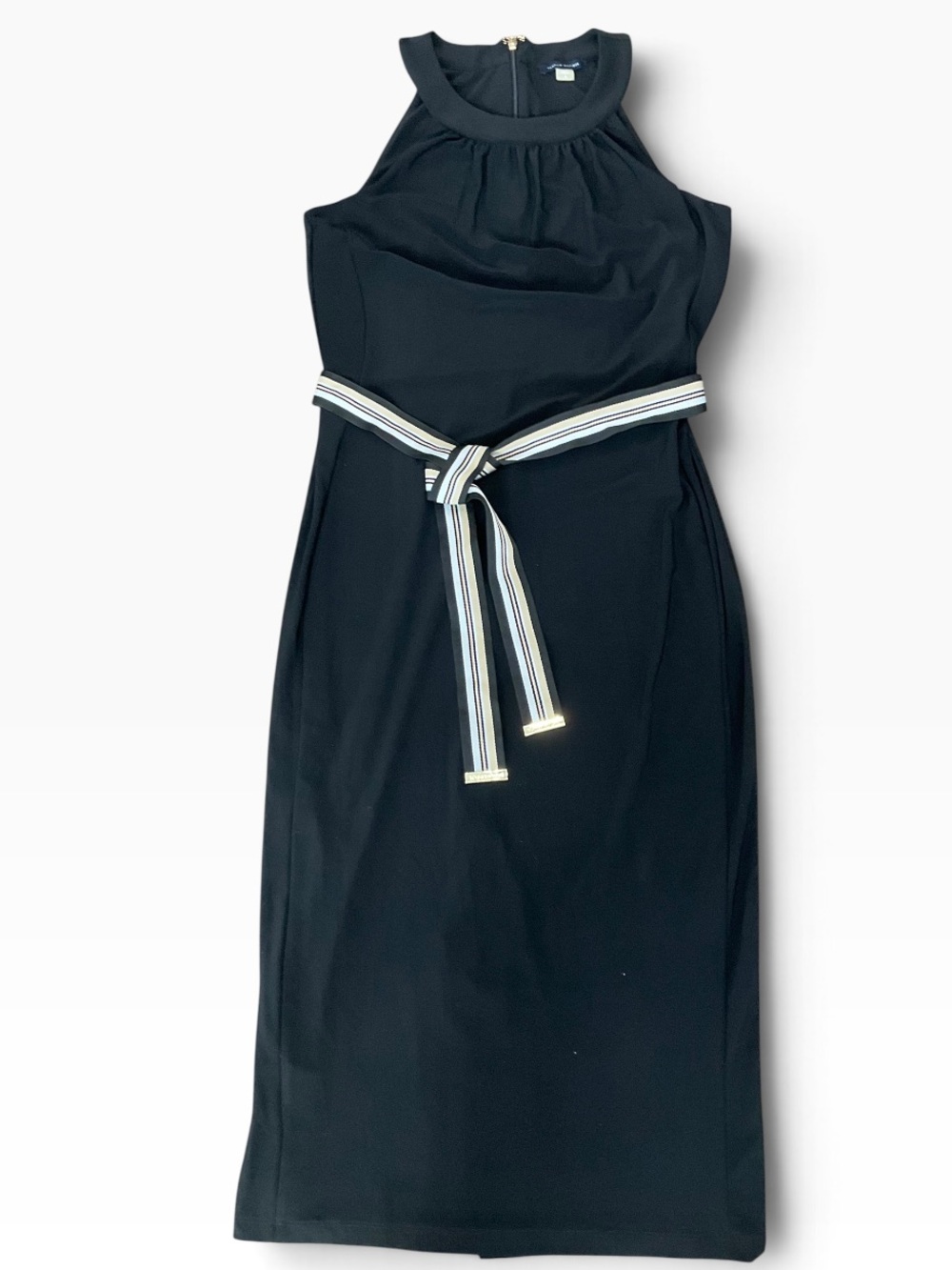 Tommy Hilfiger Women’s Midi Dress with Striped Tie Belt Size 6 EUC